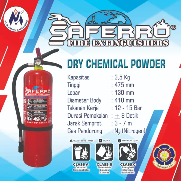 APAR Serbuk Powder 3,5 Kg Portable – SAFERRO Fire Extinguishers