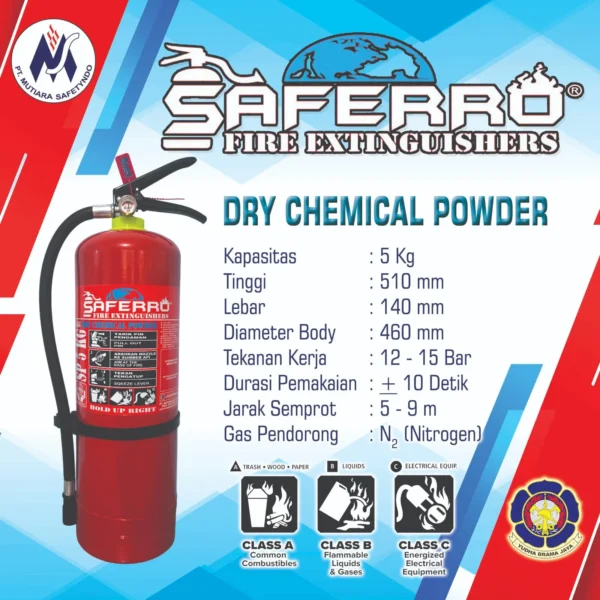 APAR Serbuk Powder 5 Kg Portable – SAFERRO Fire Extinguishers