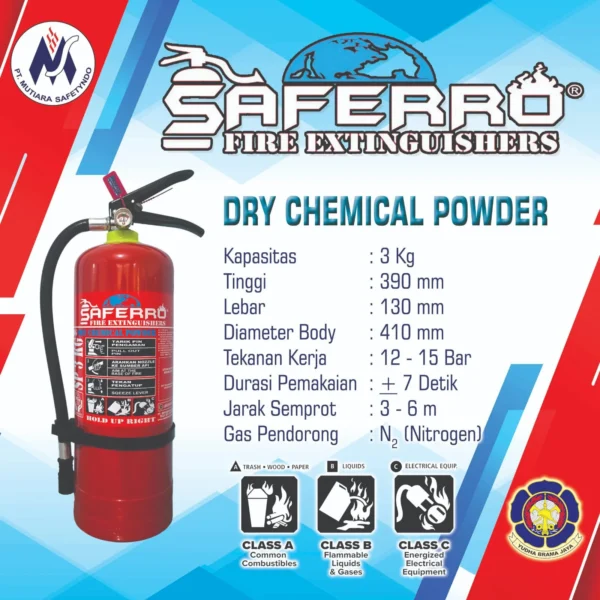 APAR Serbuk Powder 3 Kg Portable – SAFERRO Fire Extinguishers