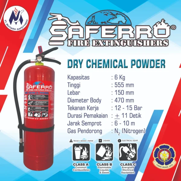APAR Serbuk Powder 6 Kg Portable – SAFERRO Fire Extinguishers
